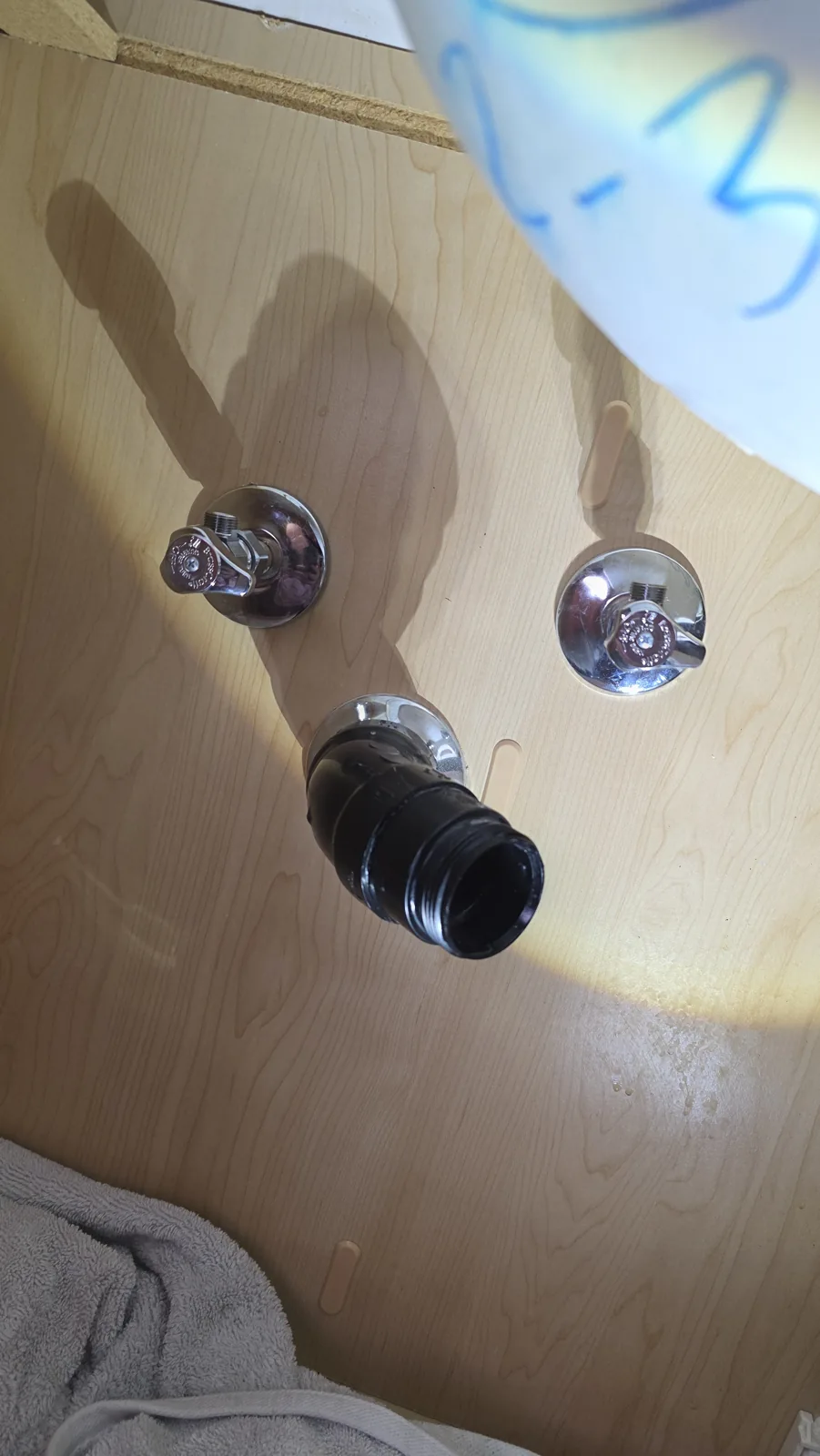 Faucet & water valve replacement: water valve area