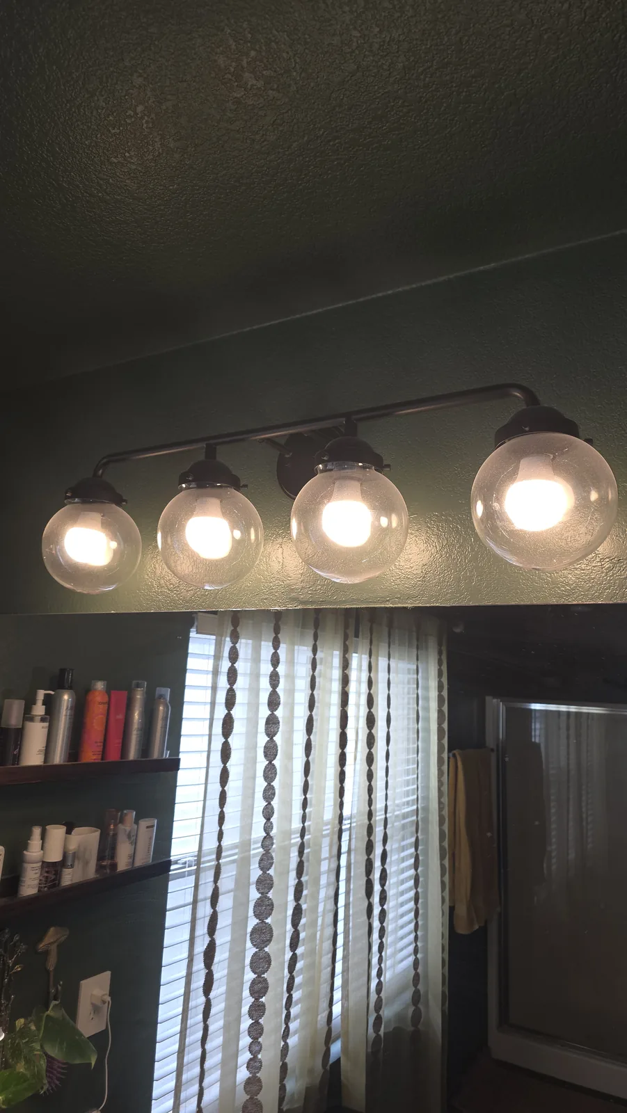 Bathroom light fixture replacements: four-light vanity fixture