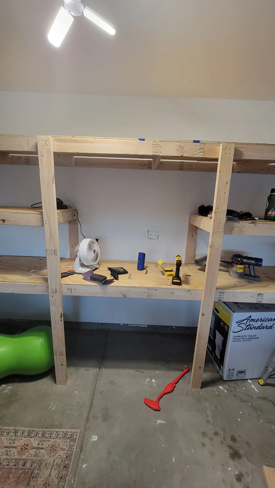 Garage shelving & workbench: workbench and shelving