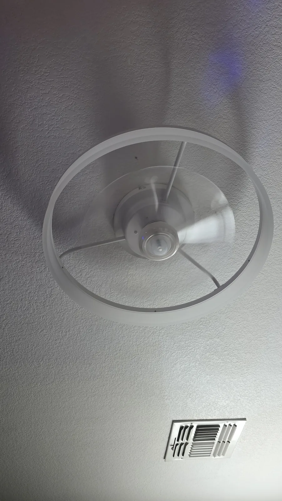 LED ceiling fan installation: installed ceiling fan